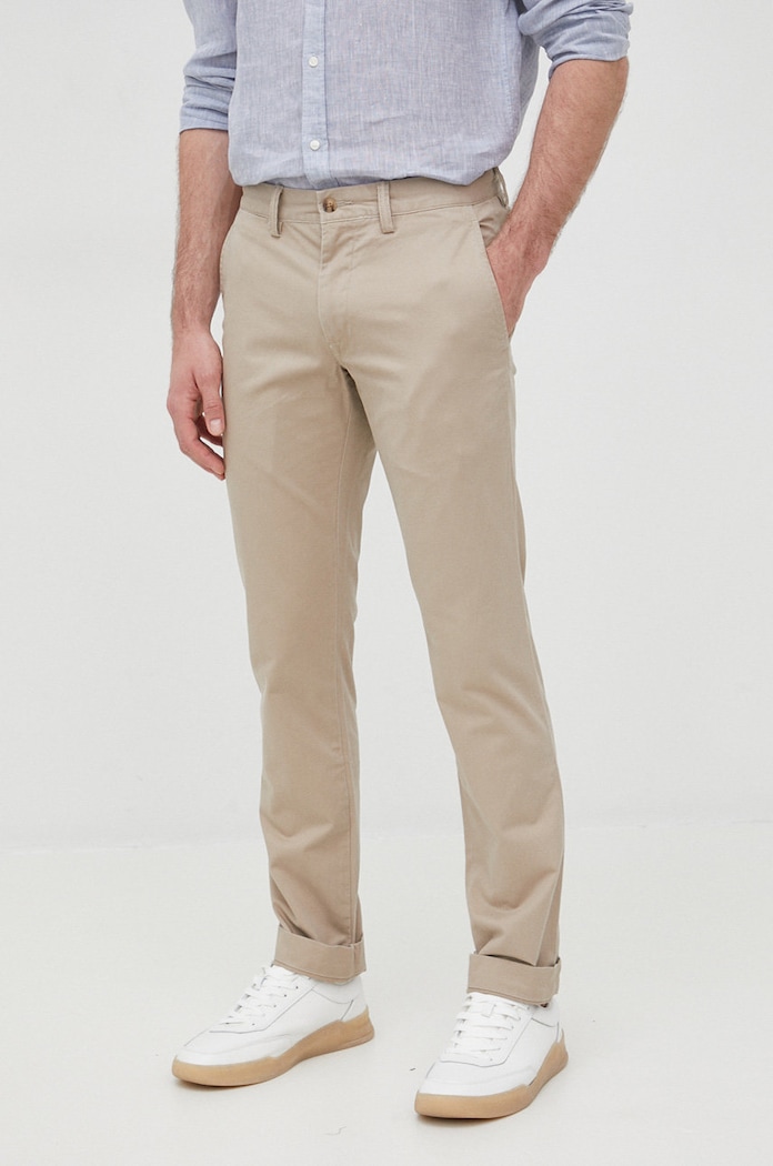Nohavice Polo Ralph Lauren s elastanom béžová 710778778001