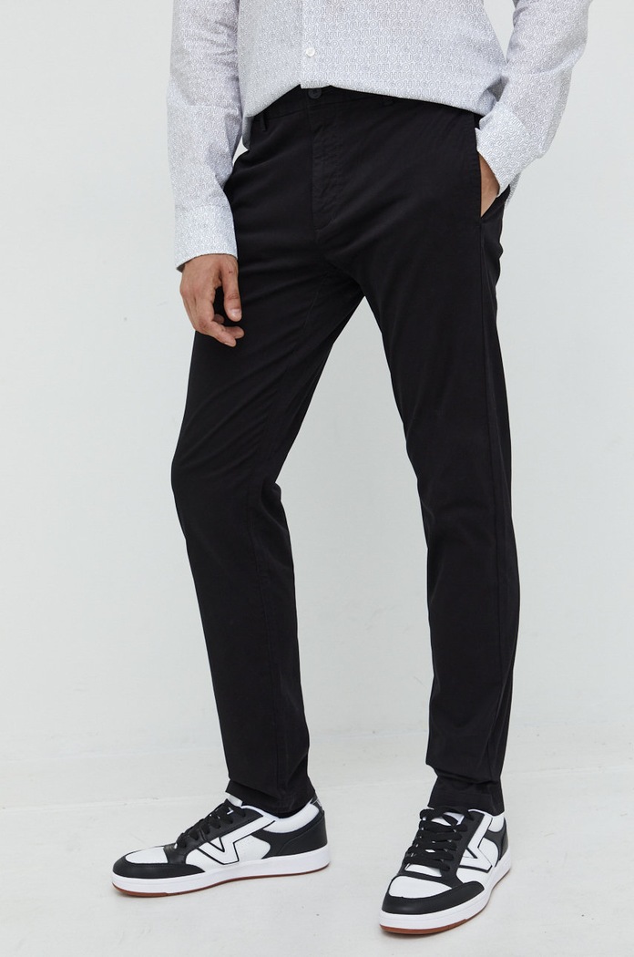 HUGO spodnie 50468314 z elastanem czarny 50468314