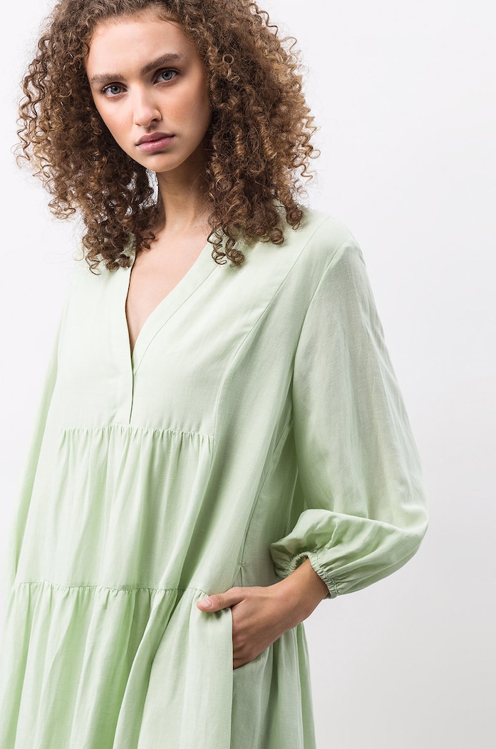 Ivy & Oak vászonruha IO1122S7488 zöld SS22