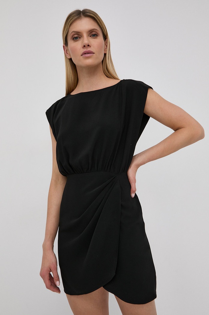 Šaty The Kooples látka čierna FROB24074K
