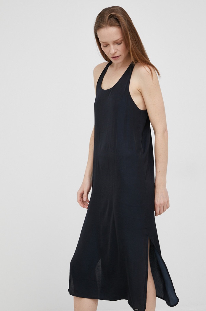 Šaty Pepe Jeans Peyton midi černá PL953058.999