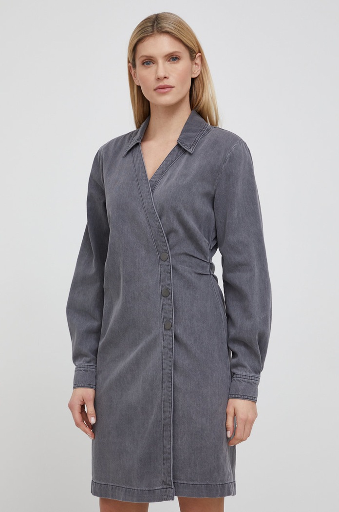 Gestuz rochie din bumbac gri 10905848