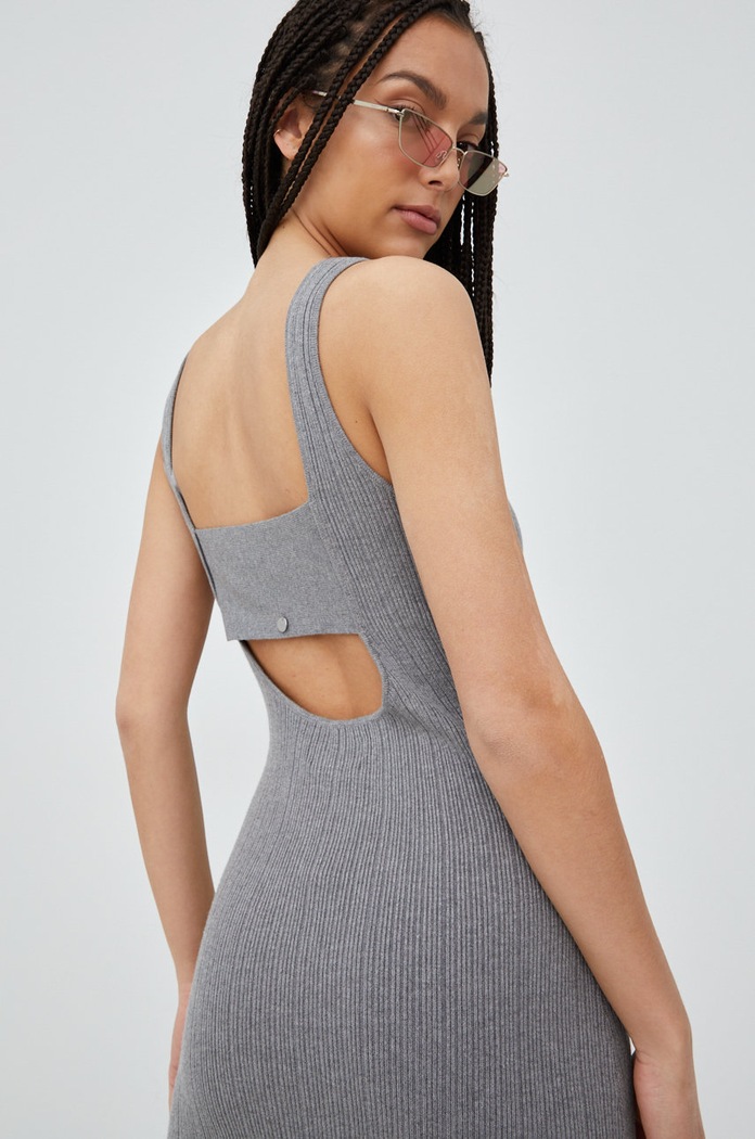 Superdry rochie din amestec de in W8010986A.07Q gri
