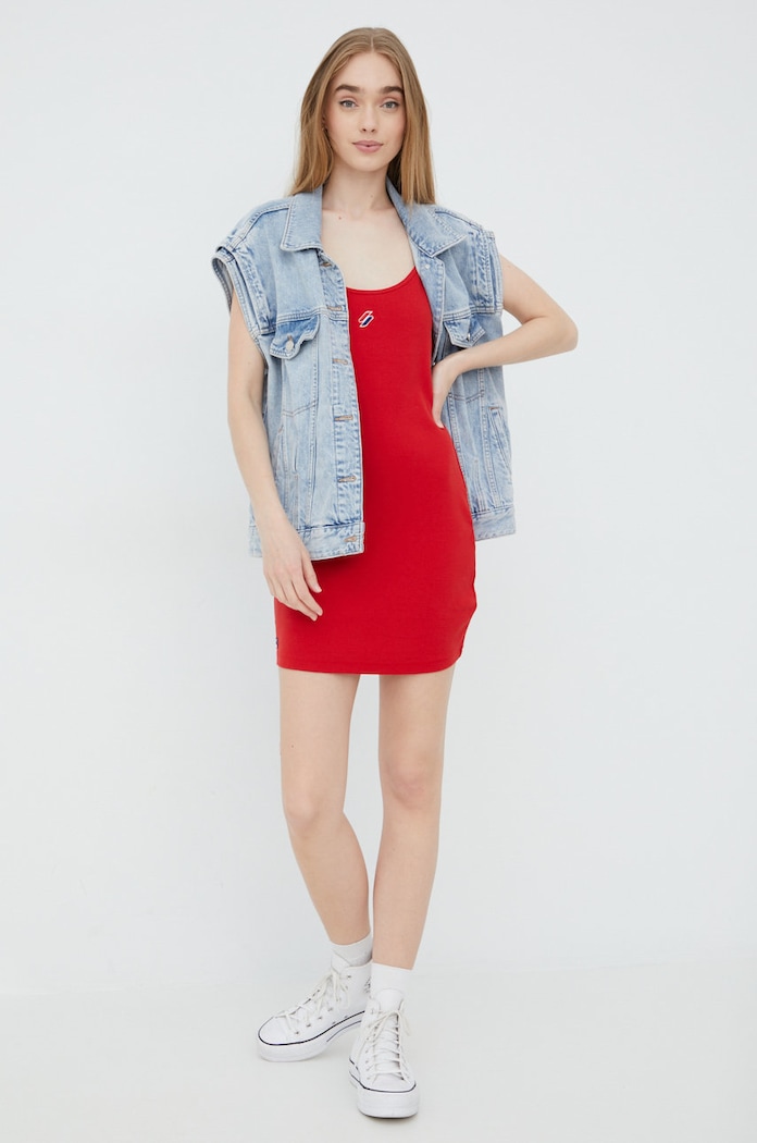 Superdry Rochie W8011049A.OPI rosu SS22