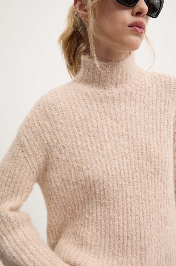 Bruuns Bazaar sweter wełniany BBW2465 beżowy