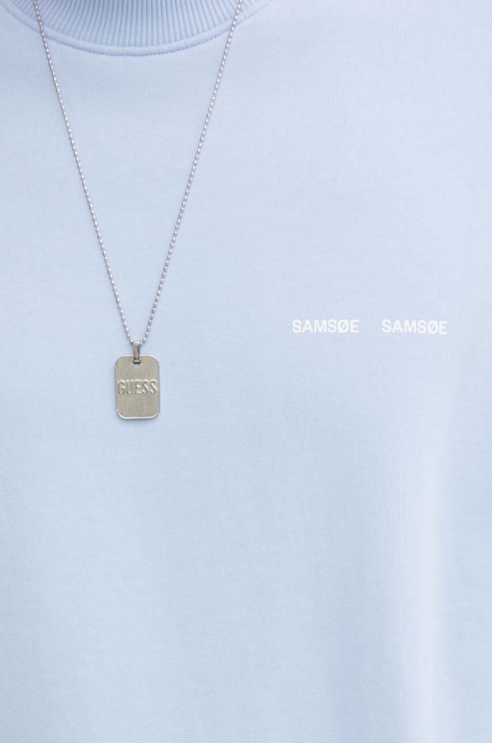 Samsoe Samsoe bluza bawełniana Norsbro M00018103 niebieski