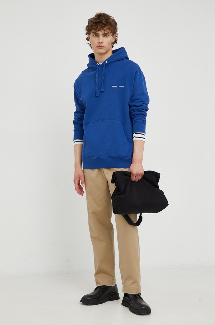 Bavlněná mikina Samsoe Samsoe M00018104 modrá AW23