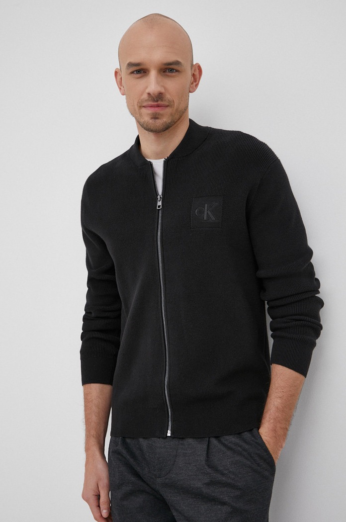 Kardigan Calvin Klein Jeans tenká černá J30J319661.PPYY