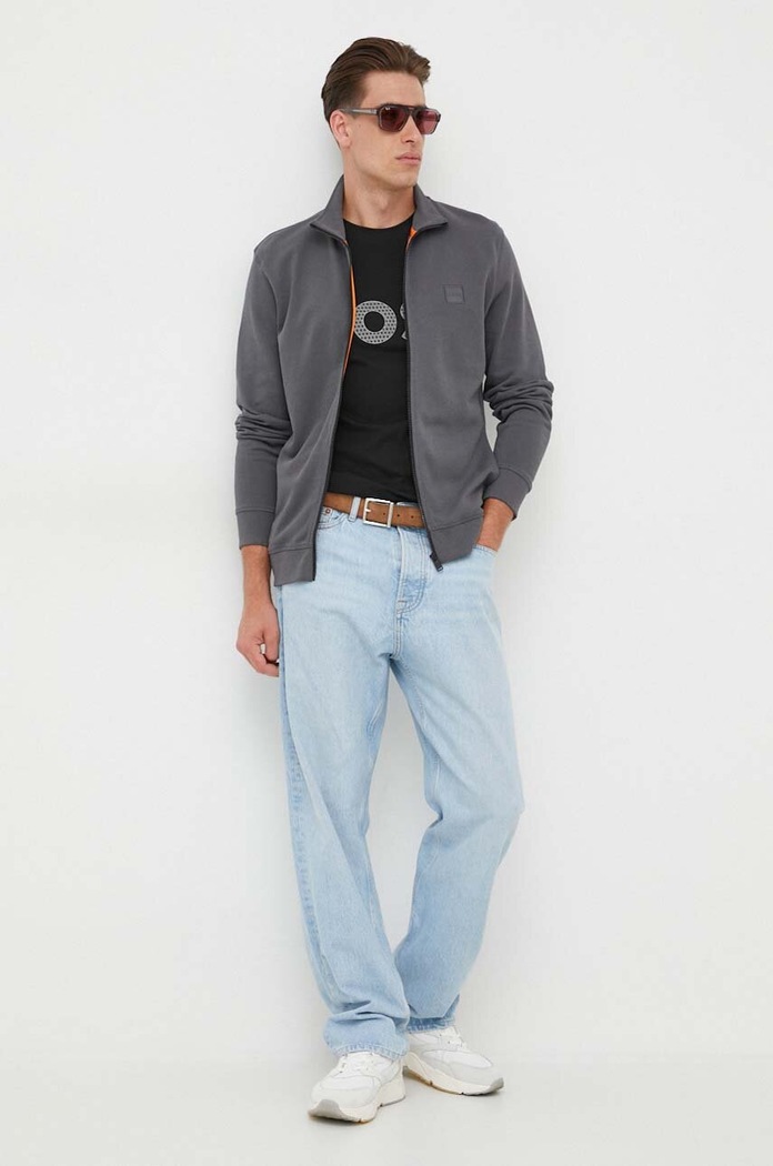 BOSS bluza bawełniana BOSS ORANGE 50468428 szary AA00