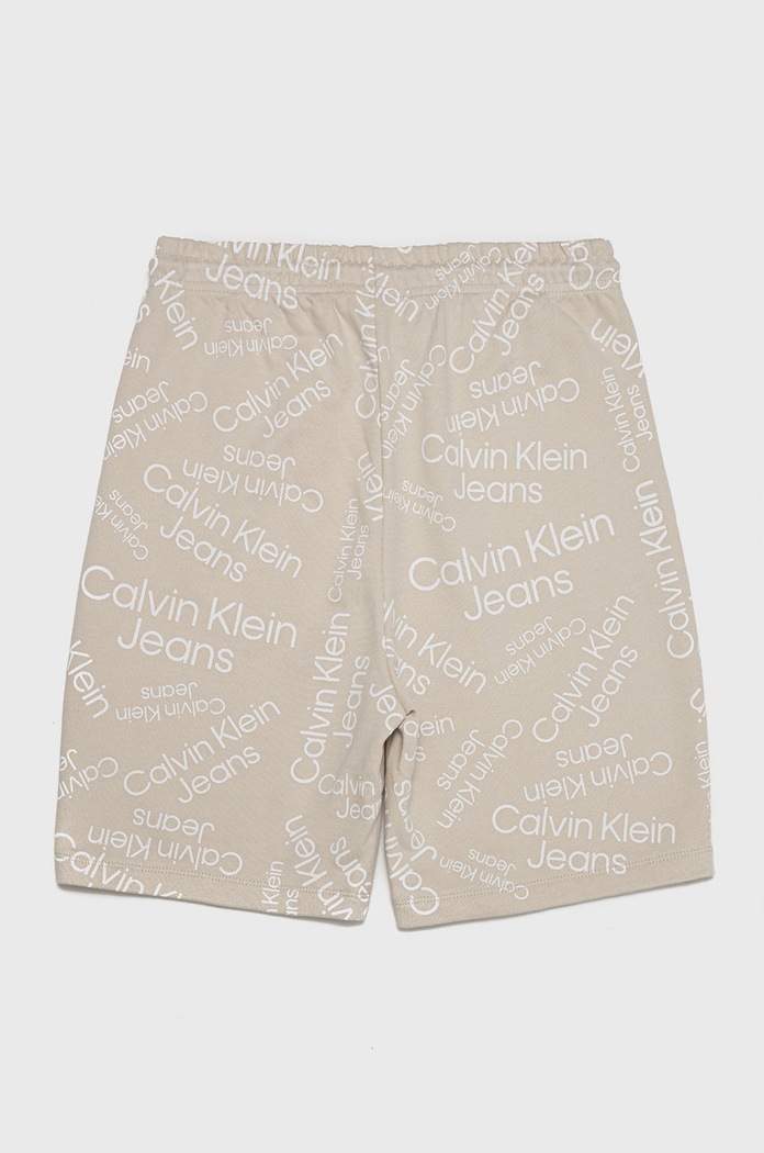 Calvin Klein Jeans pantaloni scurți din bumbac pentru copii IB0IB01179.PPYY bej SS22