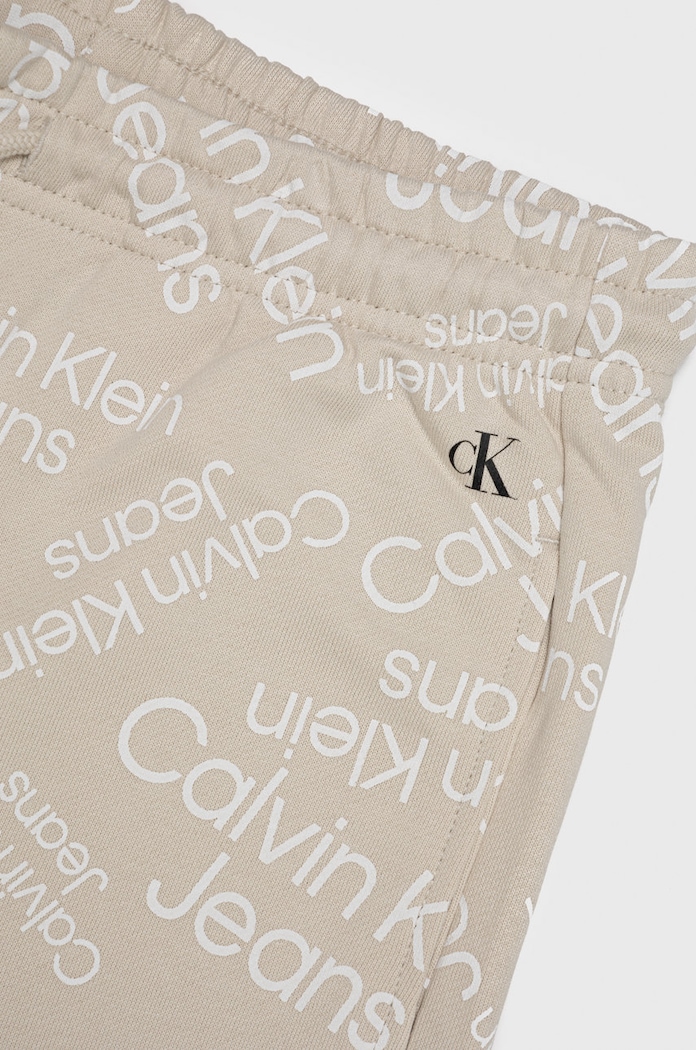 Băieți Calvin Klein Jeans pantaloni scurți din bumbac pentru copii IB0IB01179.PPYY bej