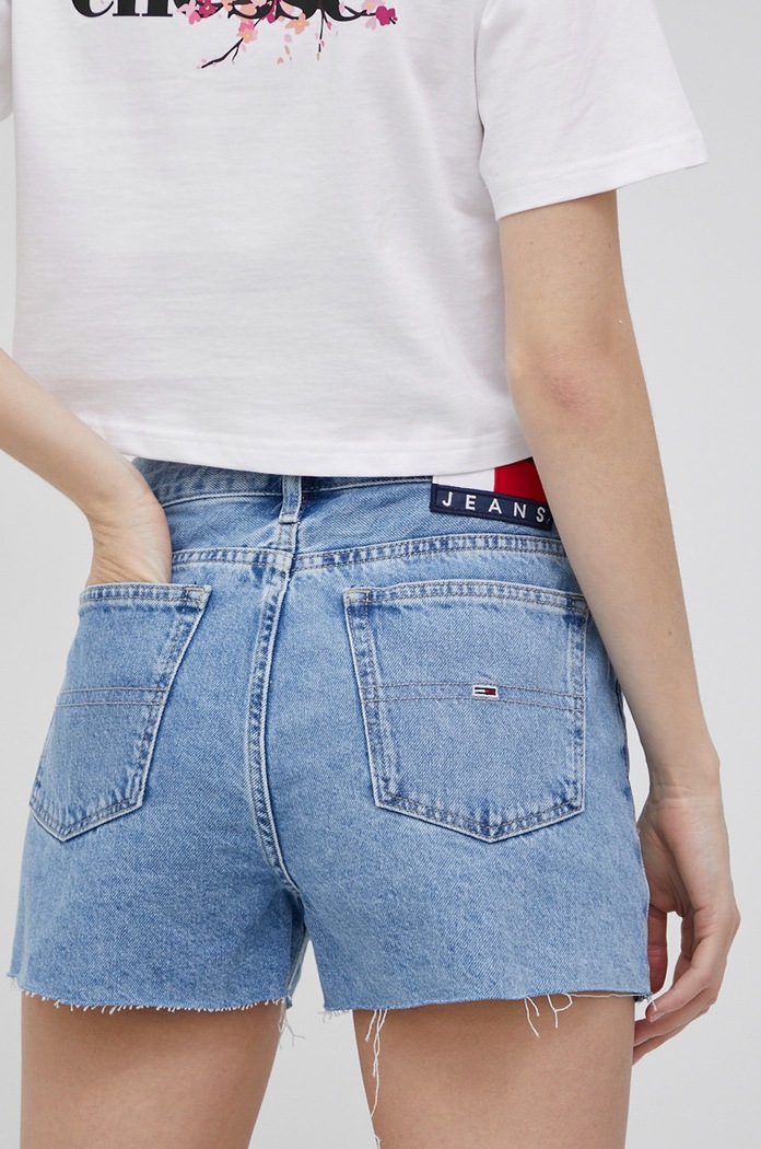 Odzież Tommy Jeans szorty jeansowe bawełniane BF0012 DW0DW12458.PPYY DW0DW12458.PPYY niebieski