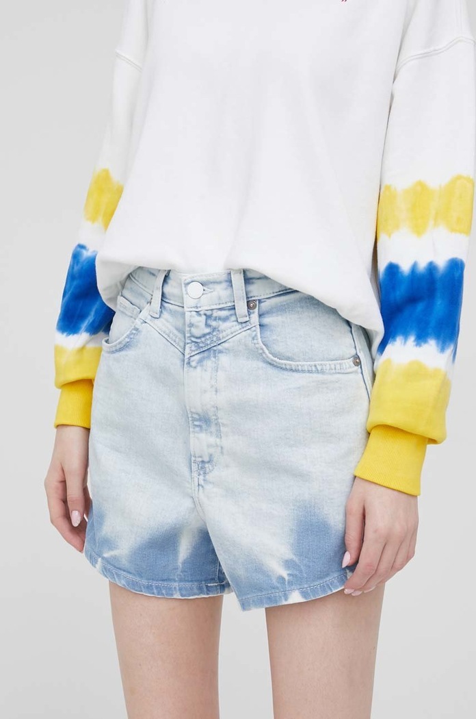 Džínové šortky Pepe Jeans Rachel Short Tie Dye high modrá PL800990.000