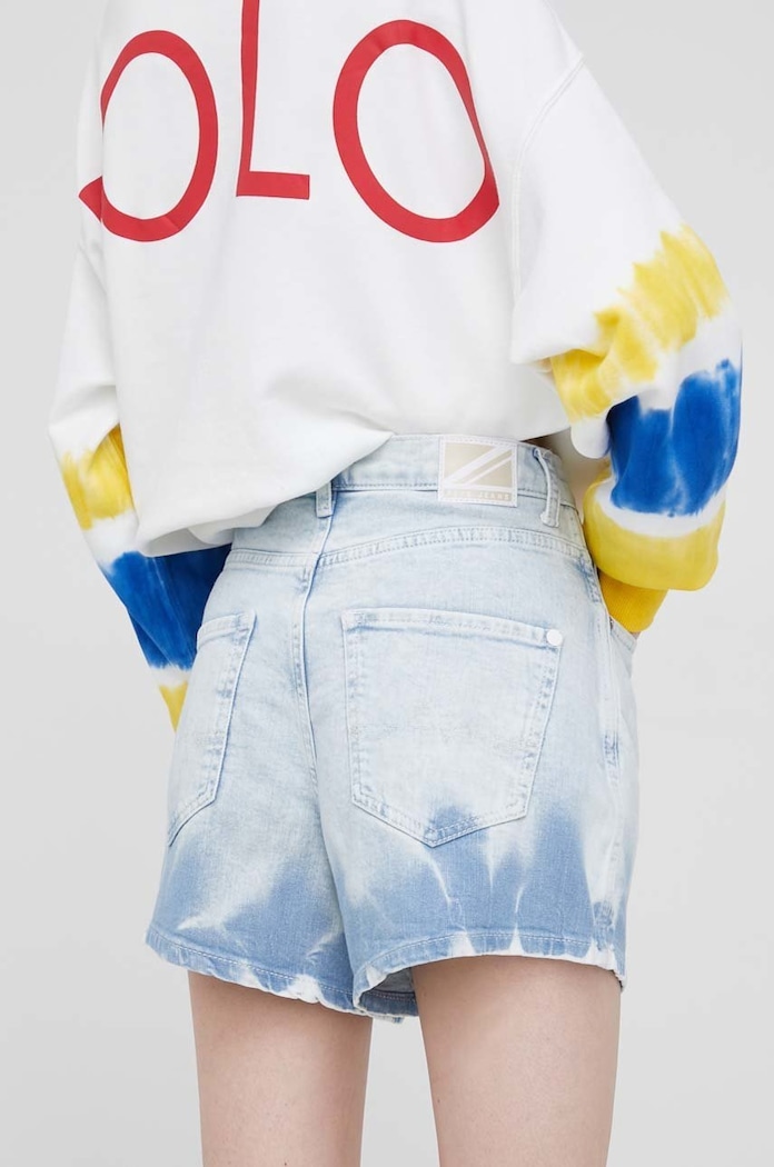 Džínové šortky Pepe Jeans Rachel Short Tie Dye PL800990.000 modrá SS22