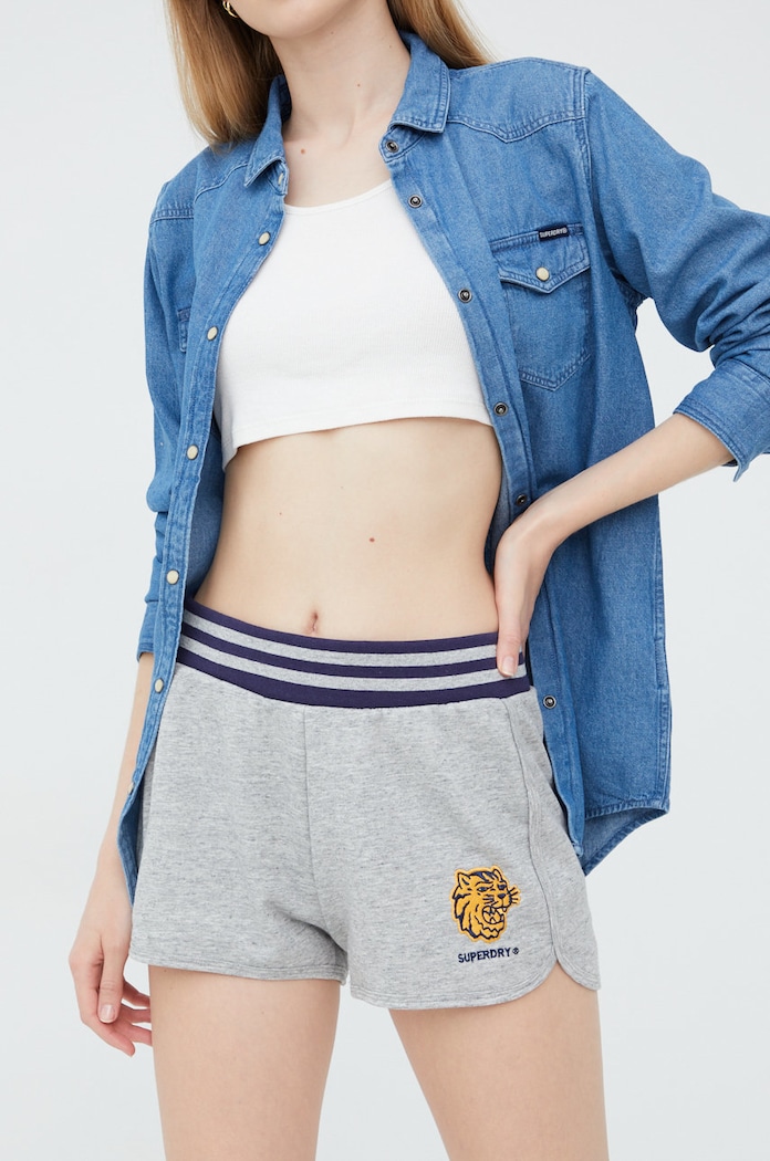 Superdry rövidnadrág melanzs szürke W7110316A.ZUC