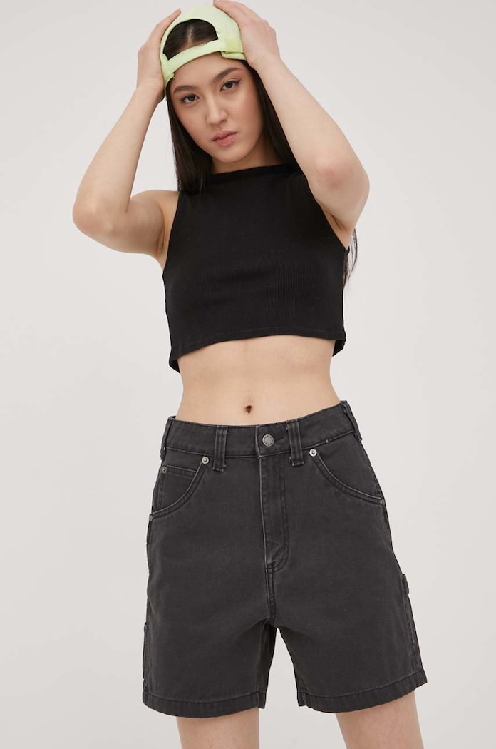 Dickies szorty jeansowe bawełna czarny DK0A4XRSC40