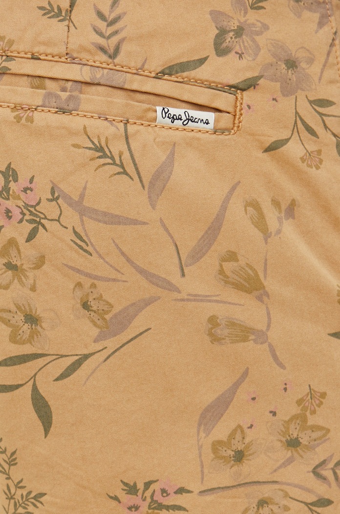 Pepe Jeans szorty bawełniane MC QUEEN SHORT GARDEN beżowy PM800925.845