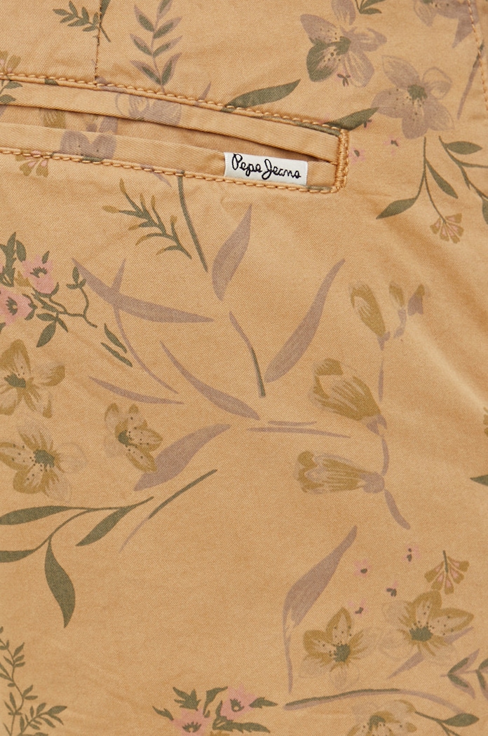 Pepe Jeans szorty bawełniane MC QUEEN SHORT GARDEN beżowy PM800925.845