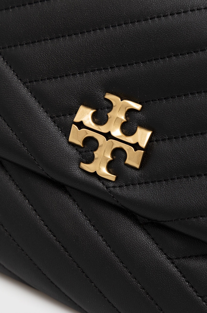 Akcesoria Tory Burch torebka skórzana Kira Chevron 90446.001 czarny