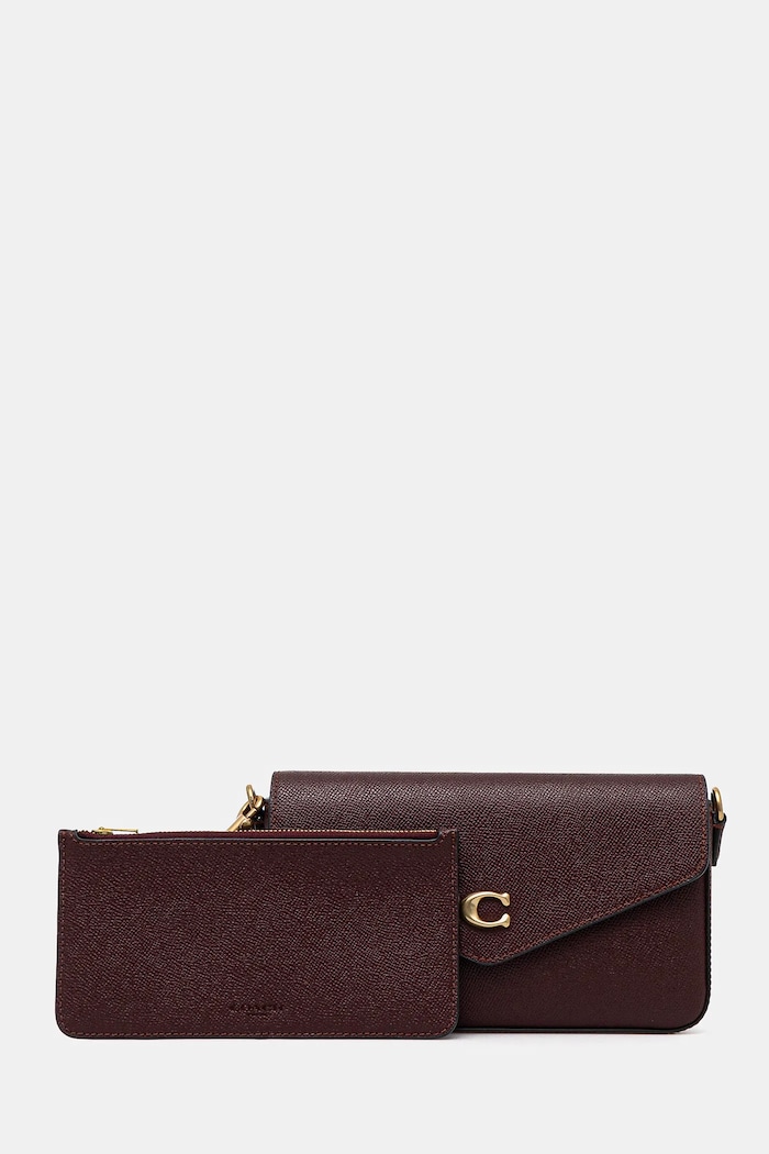 Δερμάτινη τσάντα Coach μπορντό C8439