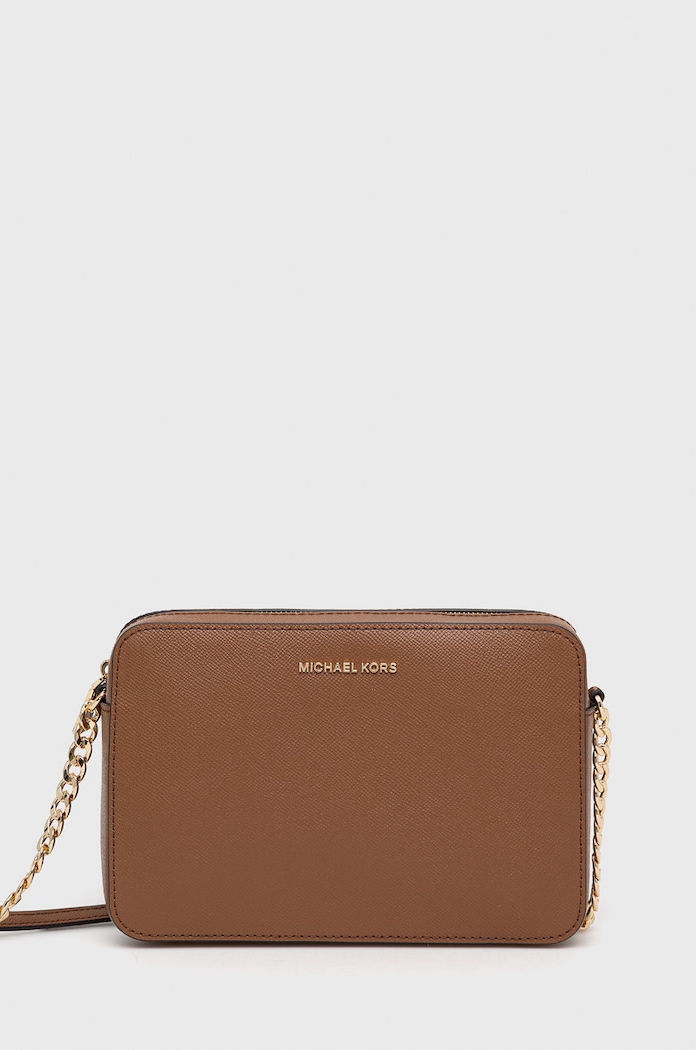 Kožená kabelka MICHAEL Michael Kors přírodní kůže hnědá 32S4GTVC3L