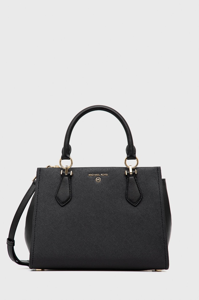 Kožená kabelka MICHAEL Michael Kors přírodní kůže černá 30S2G6AS2L