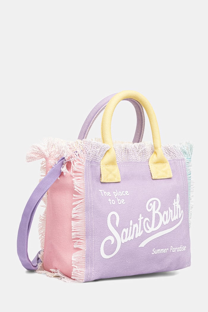 MC2 Saint Barth tote bag pentru femei din bumbac COL0001 violet AA00