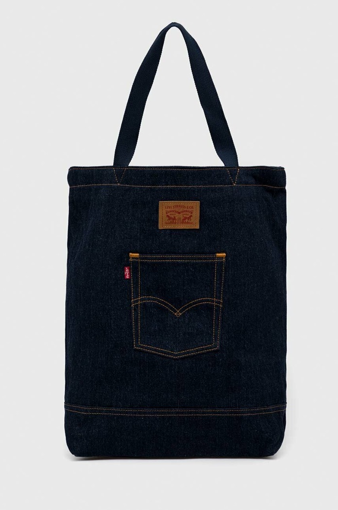 Bavlnená taška Levi's jednofarebný tmavomodrá D5440.0002