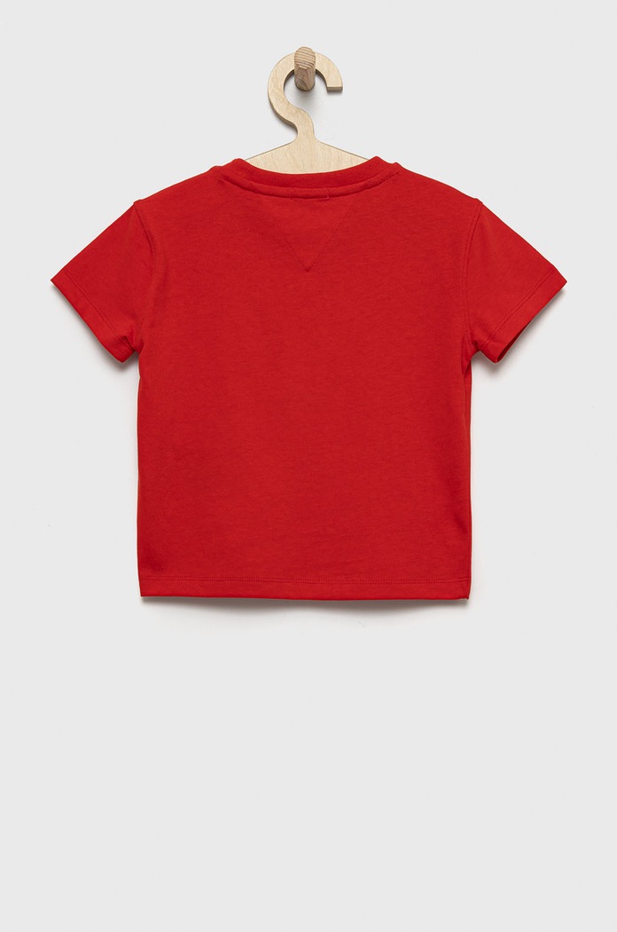 Dětské bavlněné tričko Tommy Hilfiger KS0KS00240.PPYY červená SS22