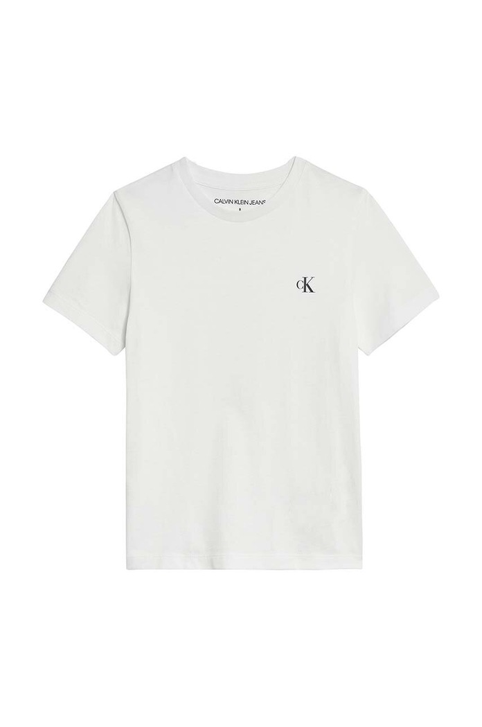 Παιδικό βαμβακερό μπλουζάκι Calvin Klein Jeans IB0IB01093.PPYY γκρί SS22