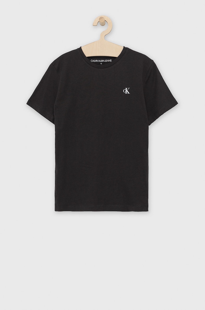 Dětské bavlněné tričko Calvin Klein Jeans IB0IB01093.PPYY černá SS22
