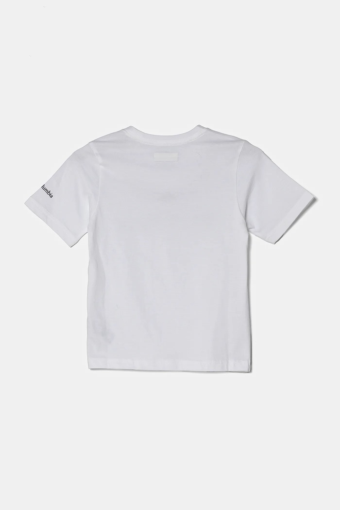 Columbia t-shirt bawełniany dziecięcy 1989781 biały SS25