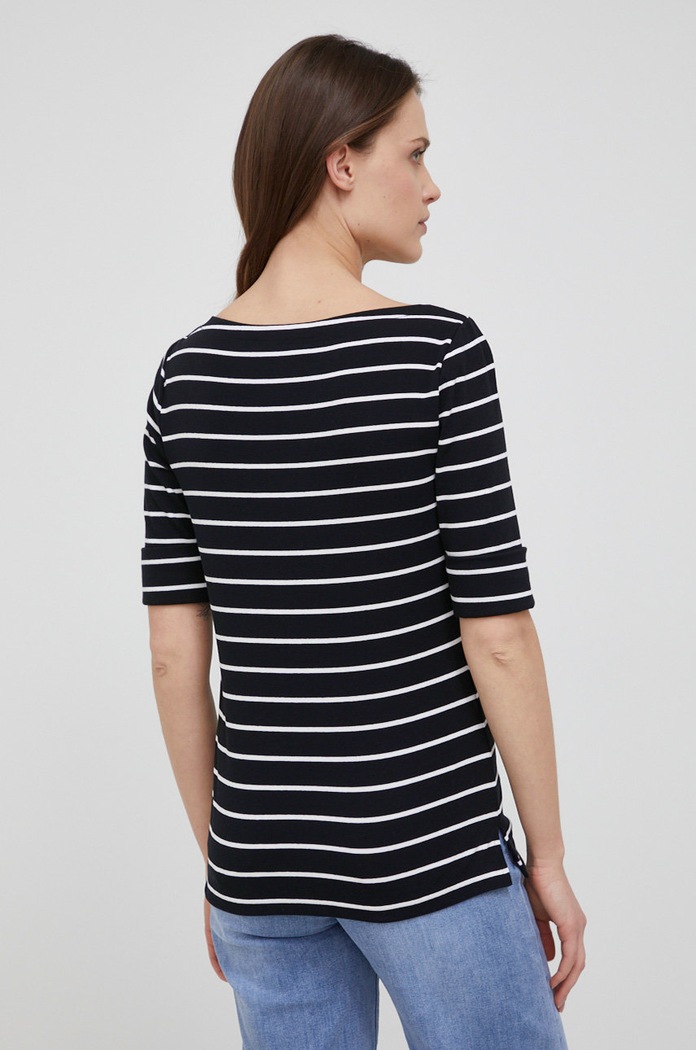 Odzież Lauren Ralph Lauren T-shirt damski bawełniany z elastanem 200701085001 czarny