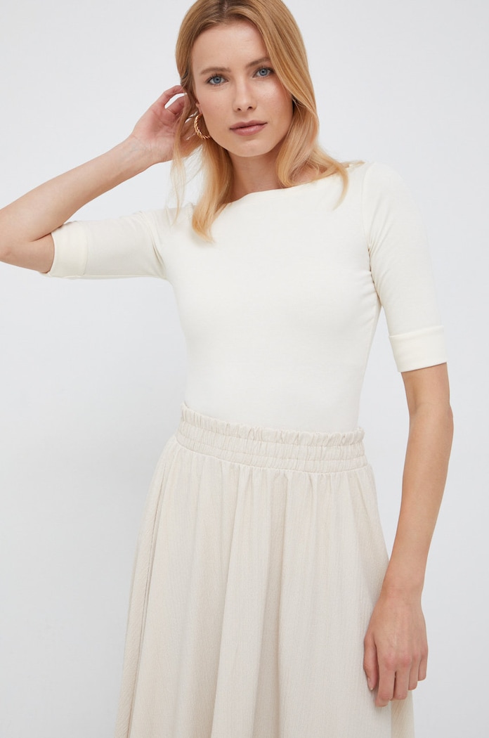 Tričko Lauren Ralph Lauren béžová 200654963036
