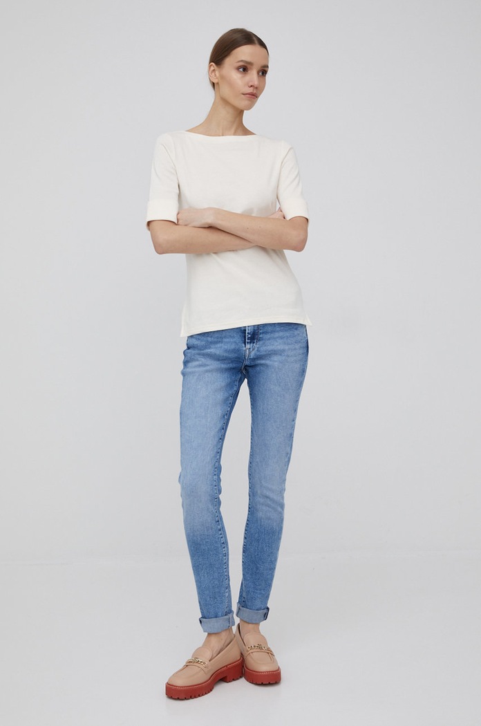 Тениска Lauren Ralph Lauren 200654963036 бежов SS22