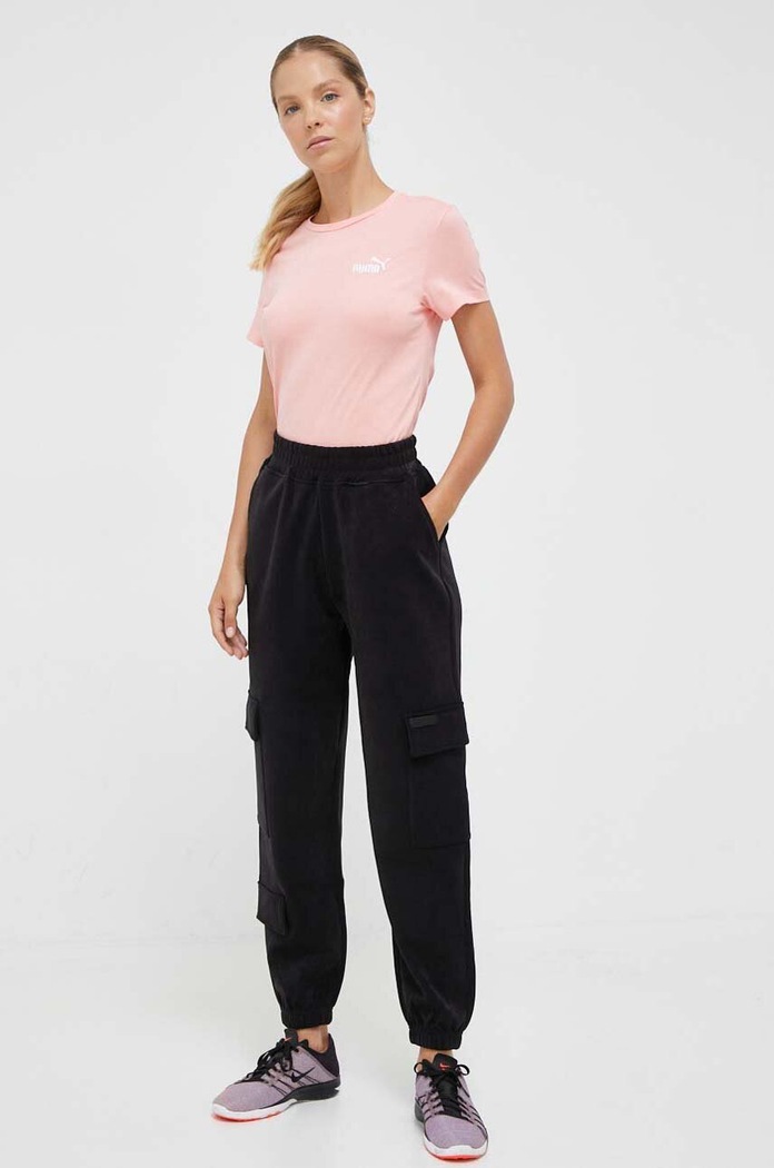 Βαμβακερό μπλουζάκι Puma 848331 ροζ AW24
