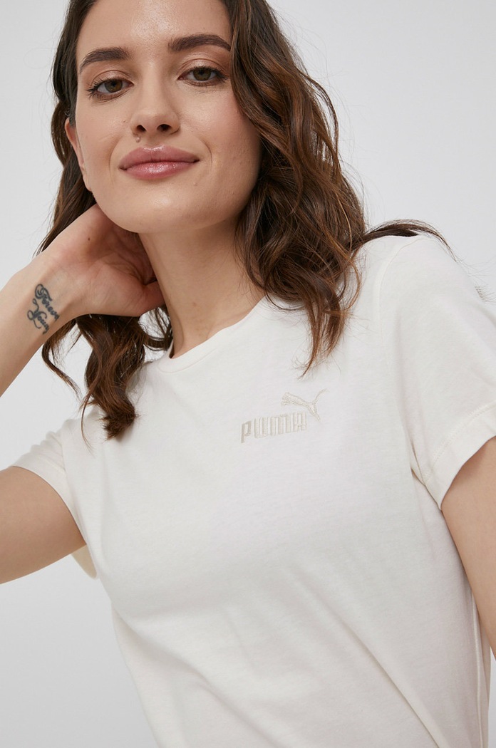 Pamučna majica Puma bež 848331