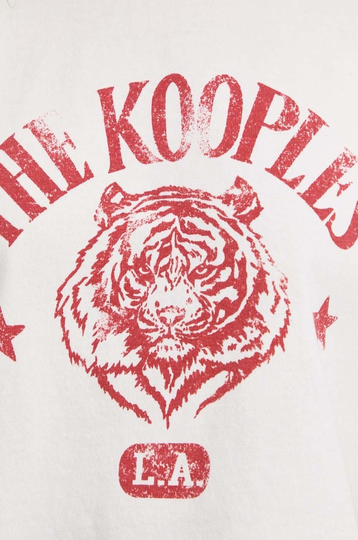 Bavlněné tričko The Kooples FTSC24020K béžová