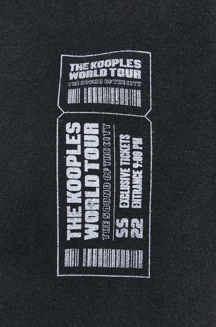 Bavlnené tričko The Kooples FTSC24038K sivá