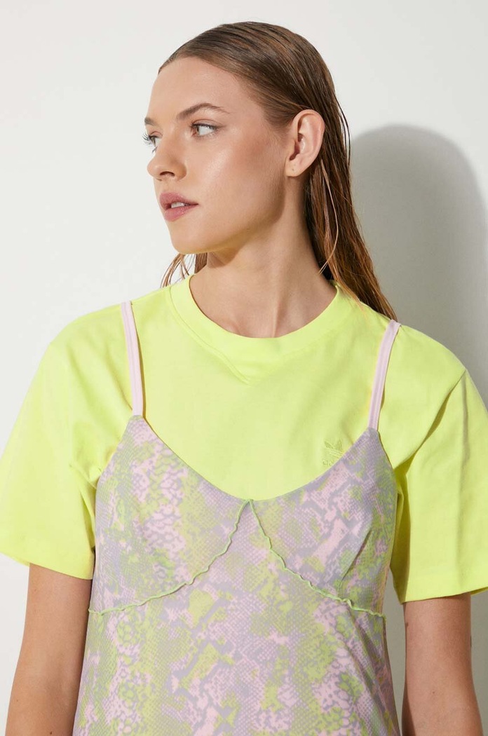 adidas Originals cotton T-shirt Trefoil Moments HE6891 green