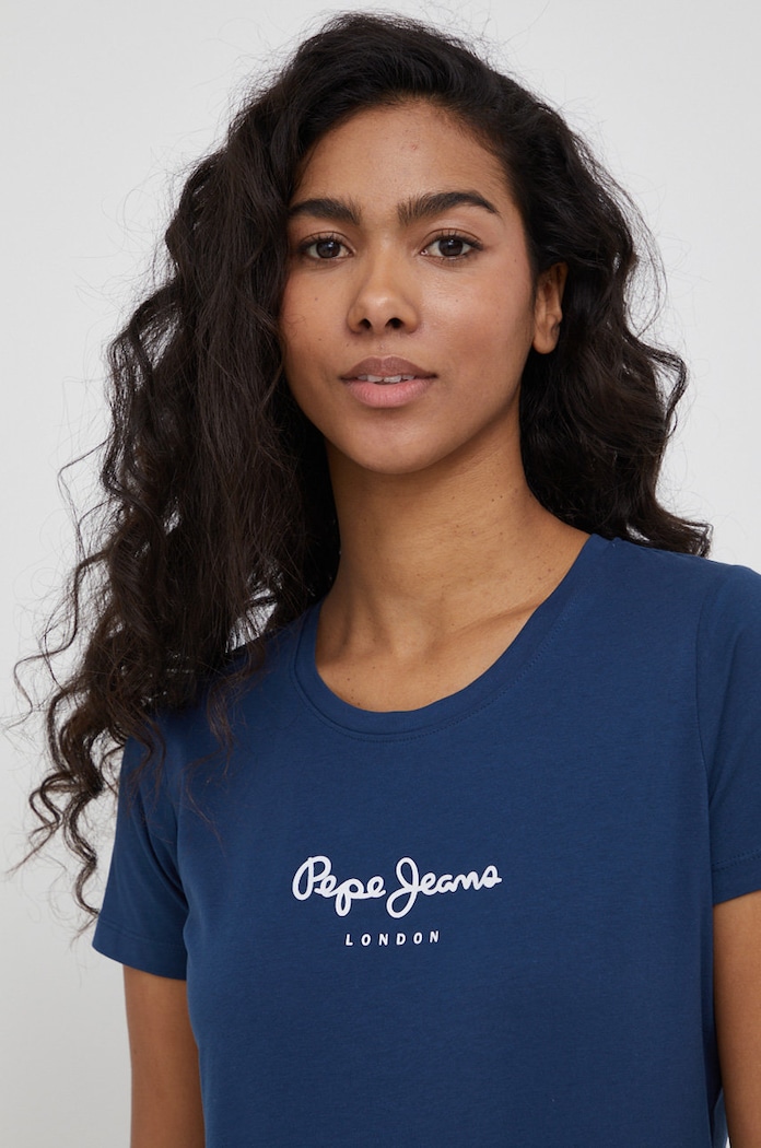 Tričko Pepe Jeans New Virginia Ss N tmavomodrá PL505202.595