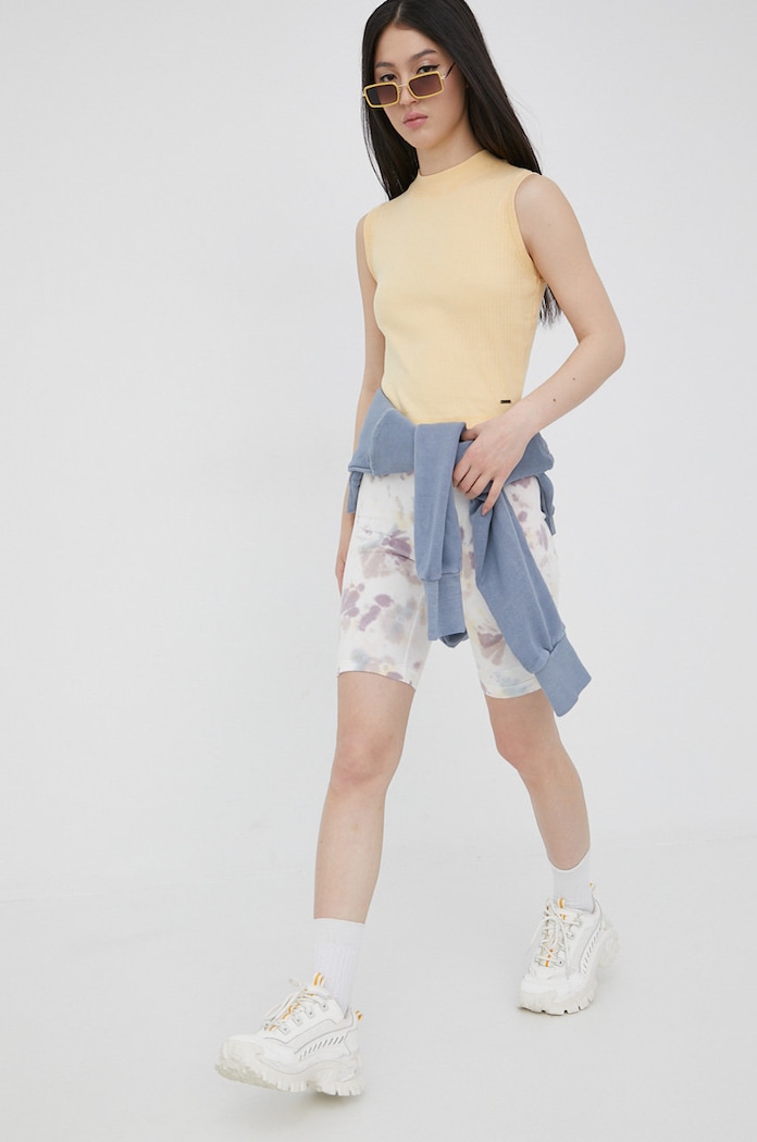 Roxy top din bumbac ERJKT03763 galben SS22