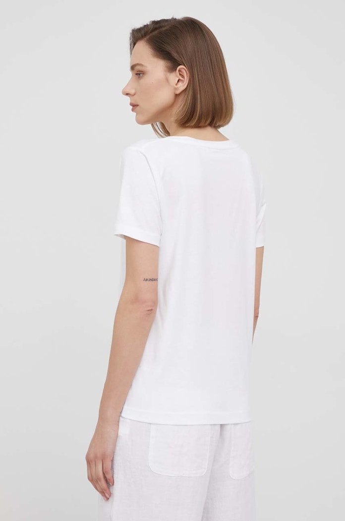 Odzież Calvin Klein t-shirt bawełniany K20K204357.PPYY biały