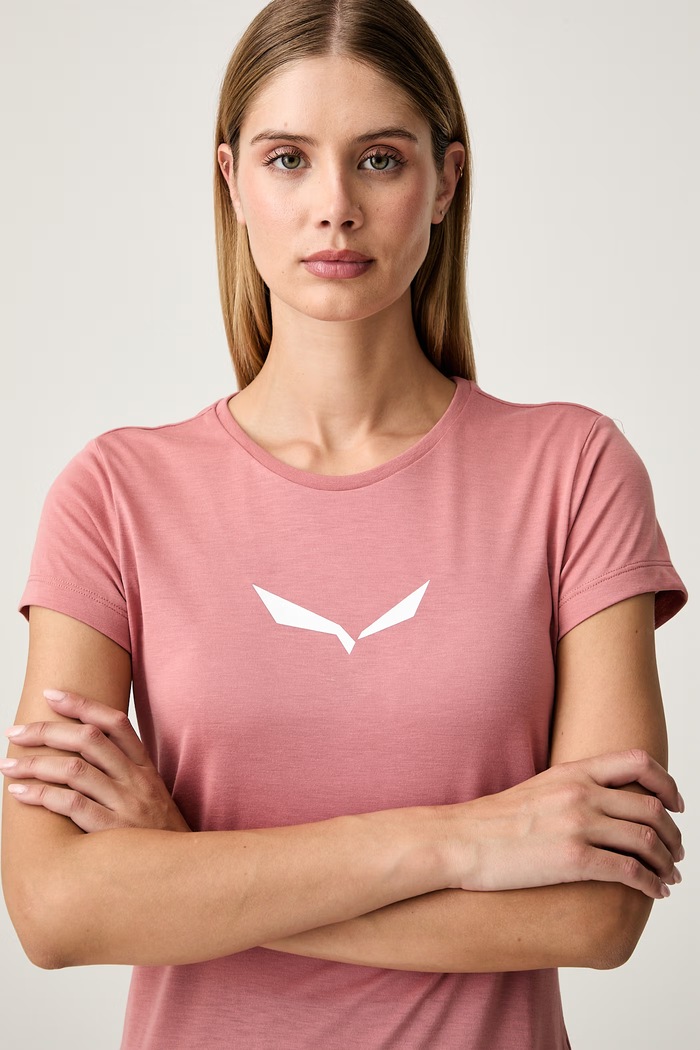 Salewa T-shirt trekkingowy damski Solid Dry różowy 00.0000027019