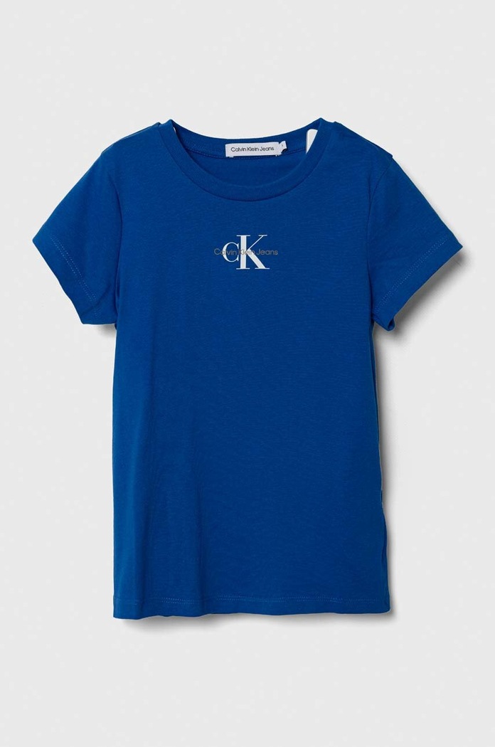 Детска памучна тениска Calvin Klein Jeans памук син IG0IG01470.PPYY