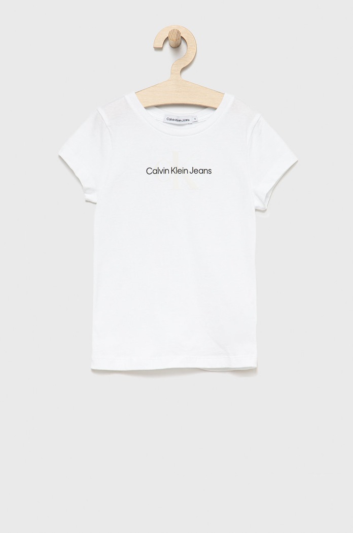 Calvin Klein Jeans gyerek pamut póló pamut fehér IG0IG01347.PPYY