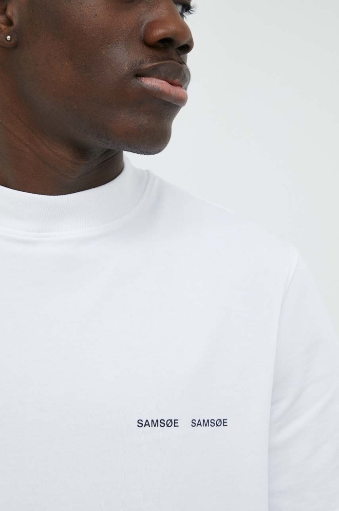 Samsoe Samsoe t-shirt bawełniany Norsbro M20300010 biały