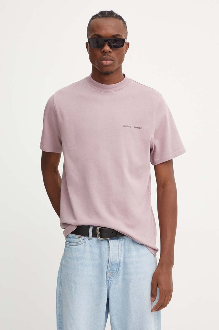 Samsoe Samsoe t-shirt bawełniany Norsbro M20300010 różowy SS25