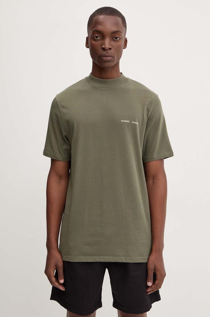 Samsoe Samsoe t-shirt bawełniany zielony M20300010