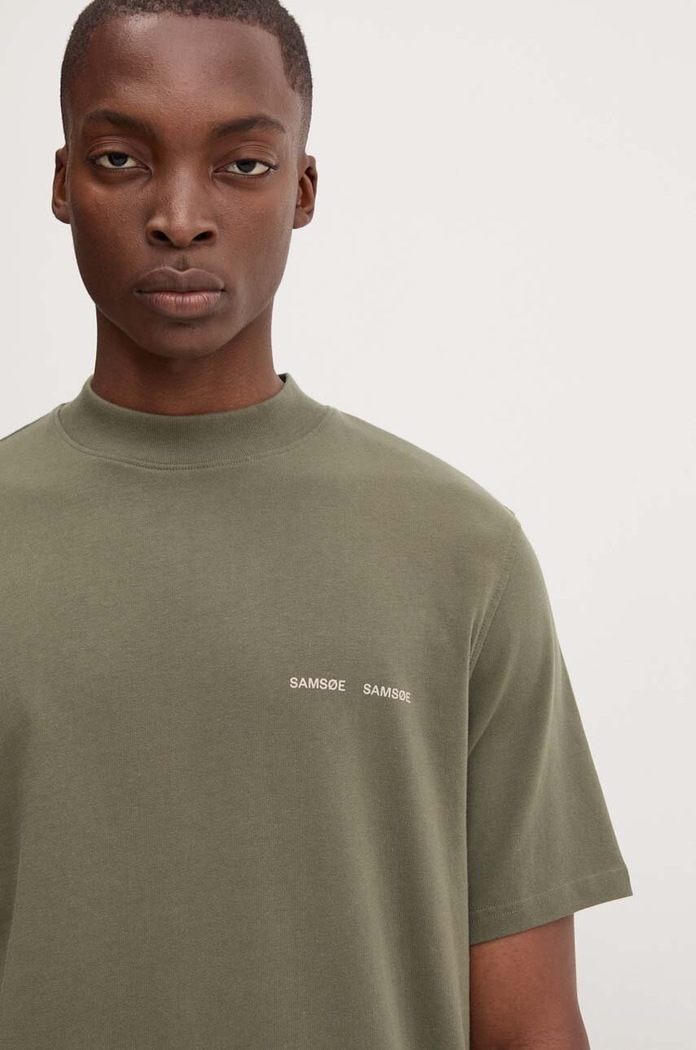 Samsoe Samsoe t-shirt bawełniany zielony M20300010